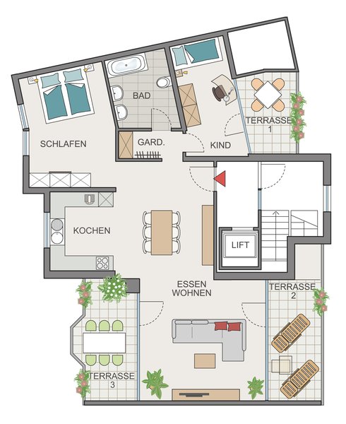 Grundriss Kaufobjekt 3-Zimmer-Wohnung in Bonn-Graurheindorf Grundriss Kaufobjekt 3-Zimmer-Wohnung in Bonn-Graurheindorf